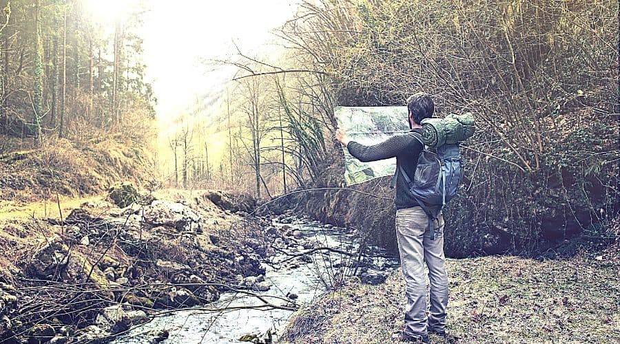 Man Reading Map - In Text